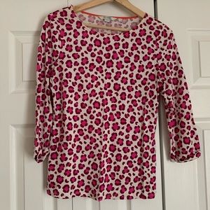 Boden Hot Pink Leopard Print Top